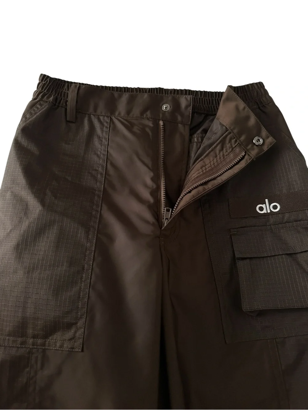 Alo Yoga Blaze Trouser Pants Espresso Brown Ripstop Utility Straight Size XS